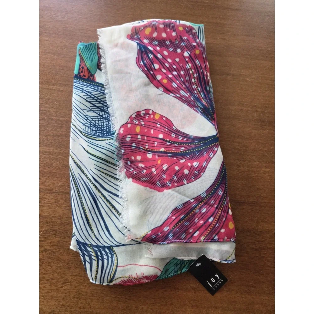 Joy Susan Shawl Scarf Breezy Botanical Tropical Coastal Hawaiian Beach Artisan